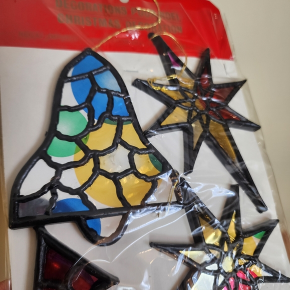 Set of 12 Pcs Gingerbread Men Ornaments & 6 Pcs Tin Foil Stained Glass Ornaments - Picture 4 of 8